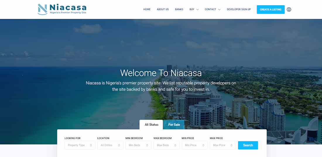 Cover image for Niacasa – A Modern Landing Page for Real Estate & Rentals