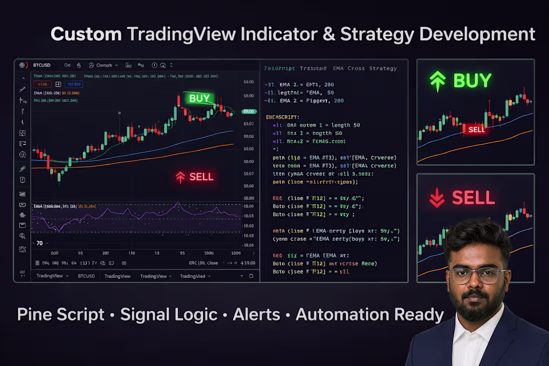 Cover image for Custom TradingView Indicator & Strategy Development