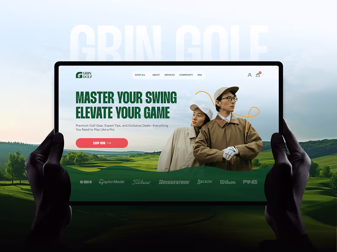 Cover image for Grin Golf-Golf Website & UX UI Design