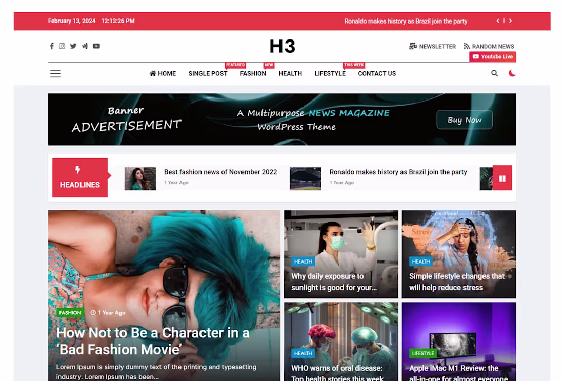 Cover image for News & Magazine Website