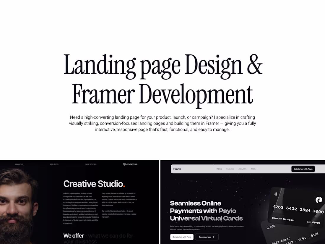 Cover image for Landing Page Design & Framer Developer