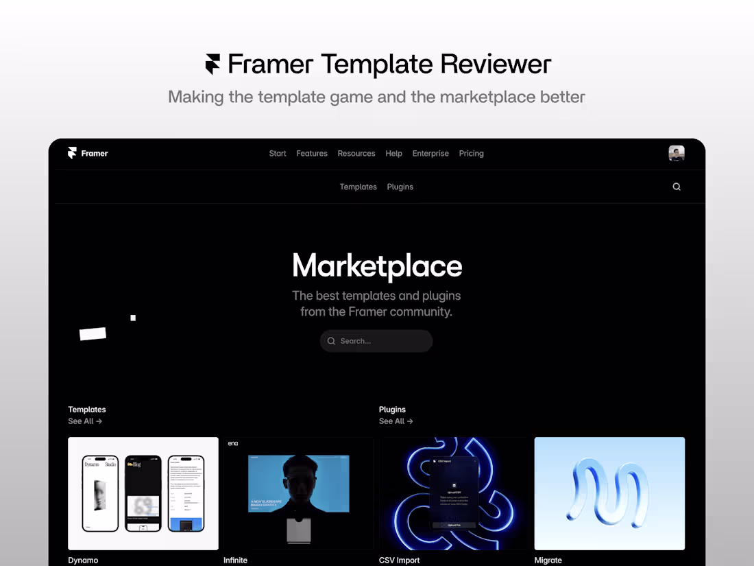 Cover image for Template Reviewer - Framer Marketplace