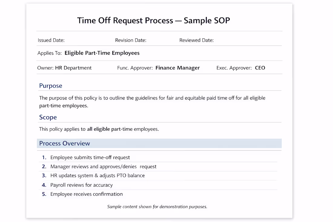 Cover image for This sample SOP demonstrates how