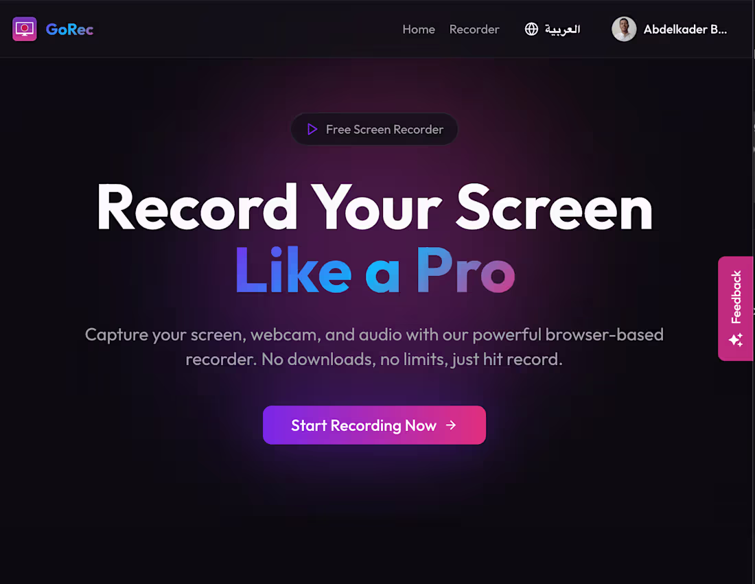 Cover image for I built a browser-based screen recorder that allows users to...
