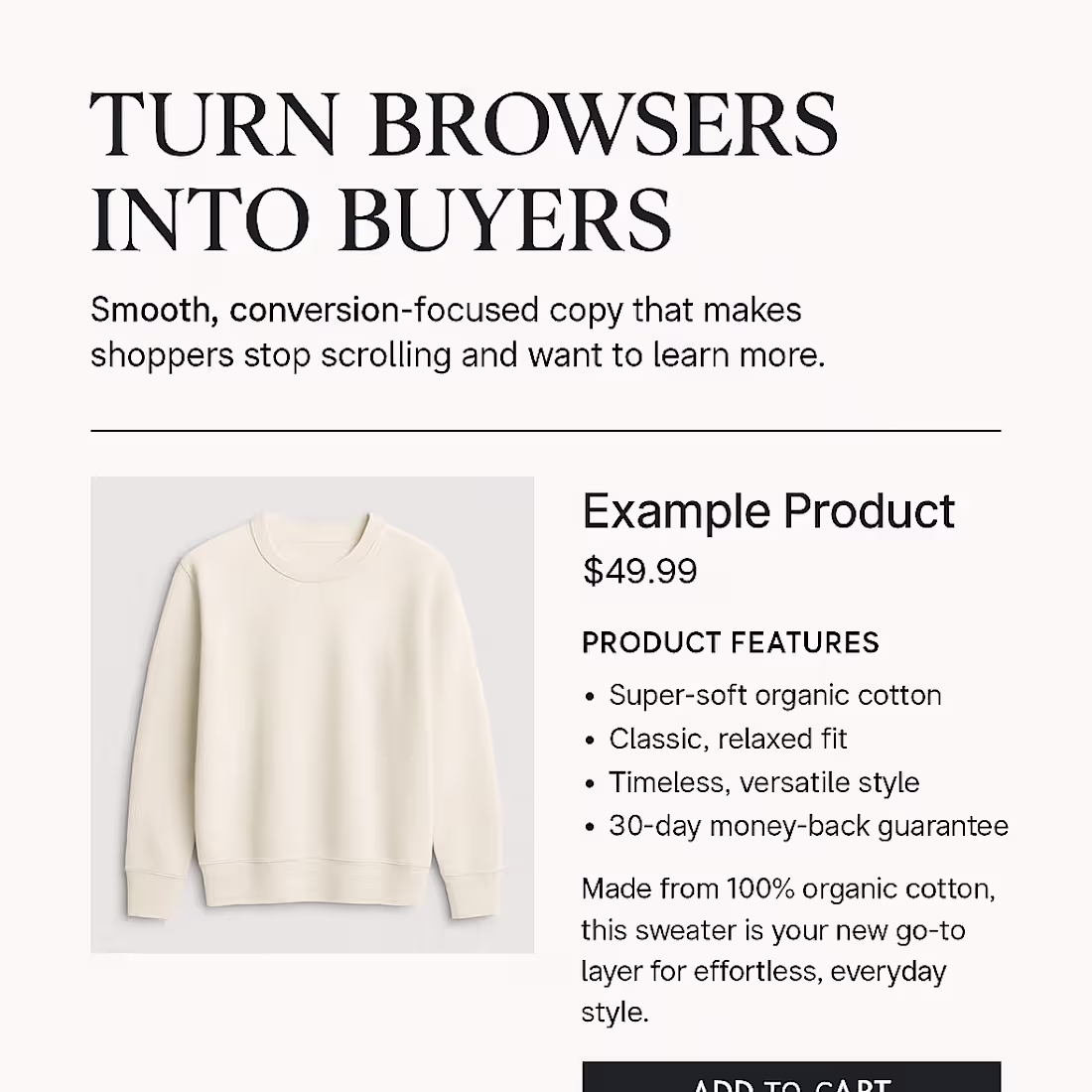 Cover image for Title: Product Page Copy: “Turn Browsers Into Buyers” What I...