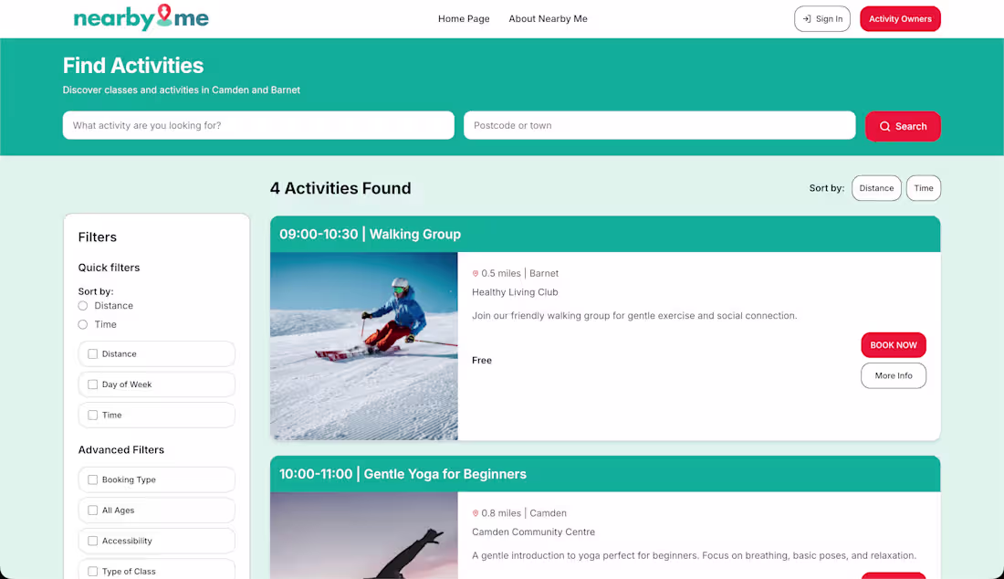 Cover image for NearbyMe - Find activities in your area!