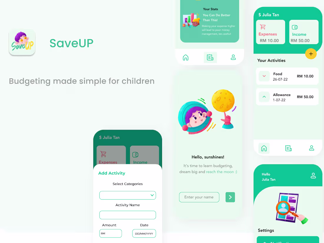 Cover image for SaveUP - Mobile Budgeting Application for Children