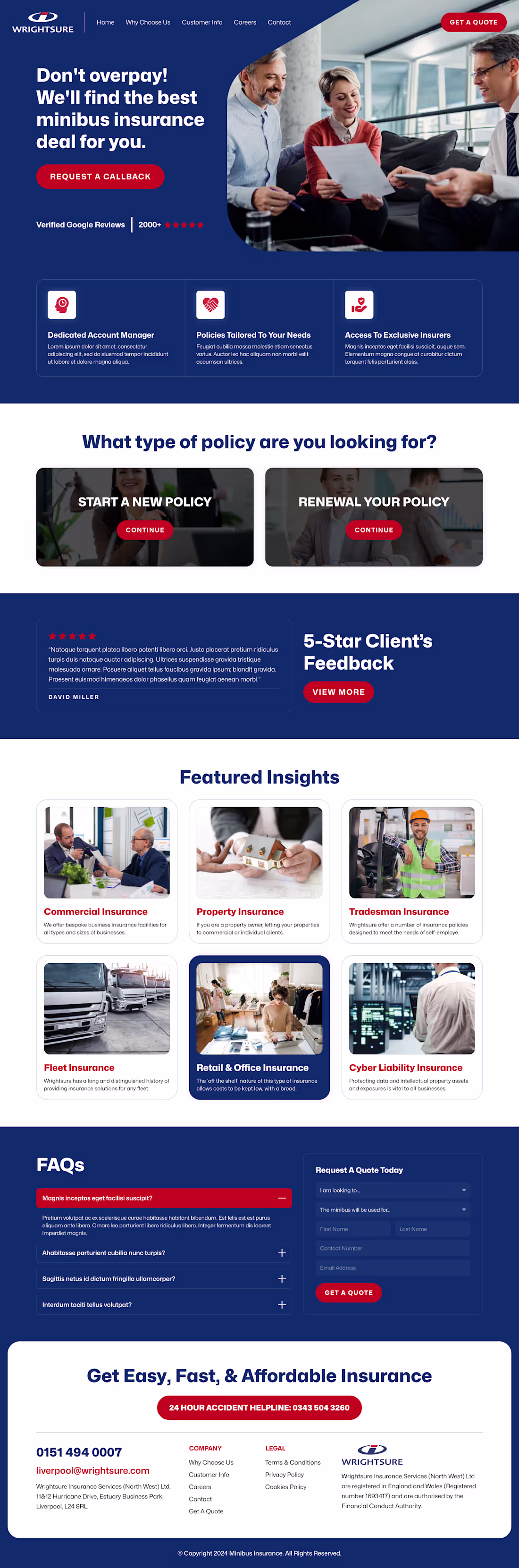 Cover image for An Insurance company website