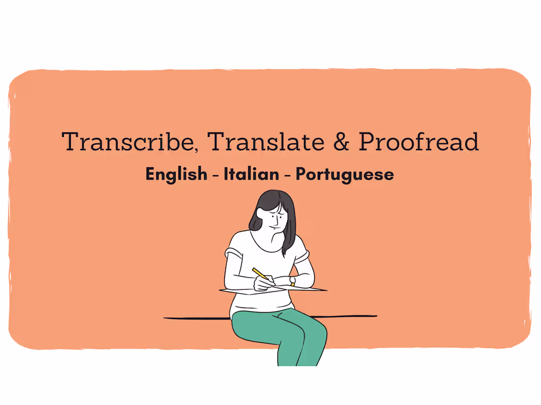 Cover image for Translation/Transcription: English - Italian - Portuguese (BR)