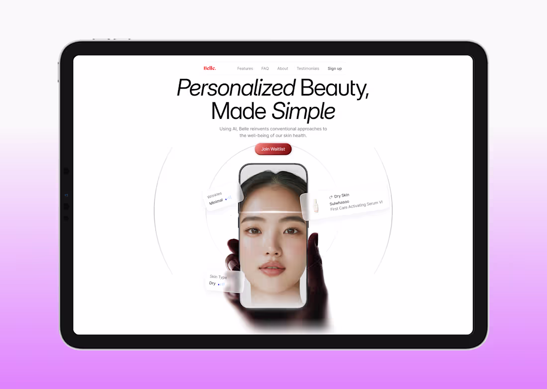 Cover image for Landing Page Design | AI-Powered Skin Analysis