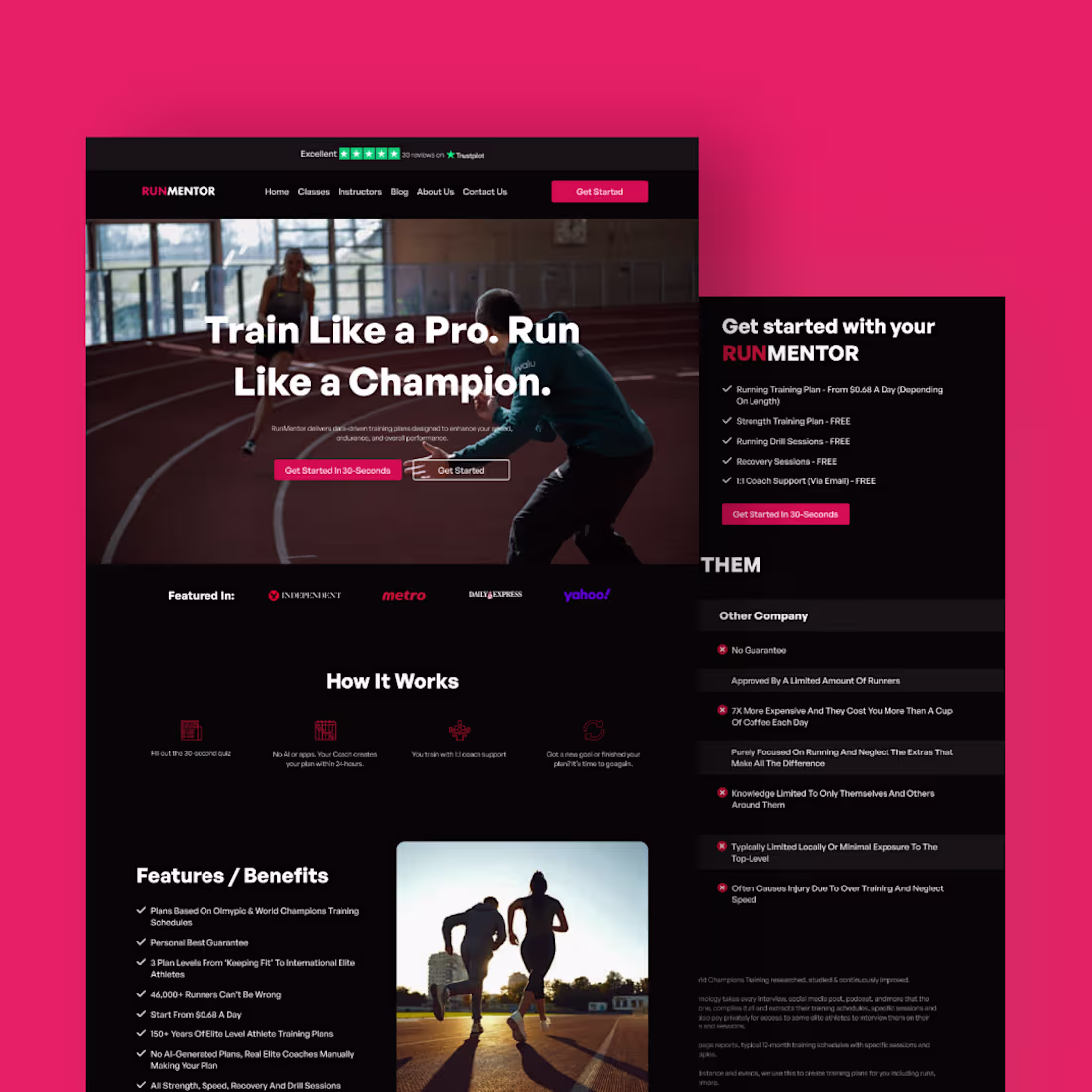 Cover image for RUNMENTOR website design