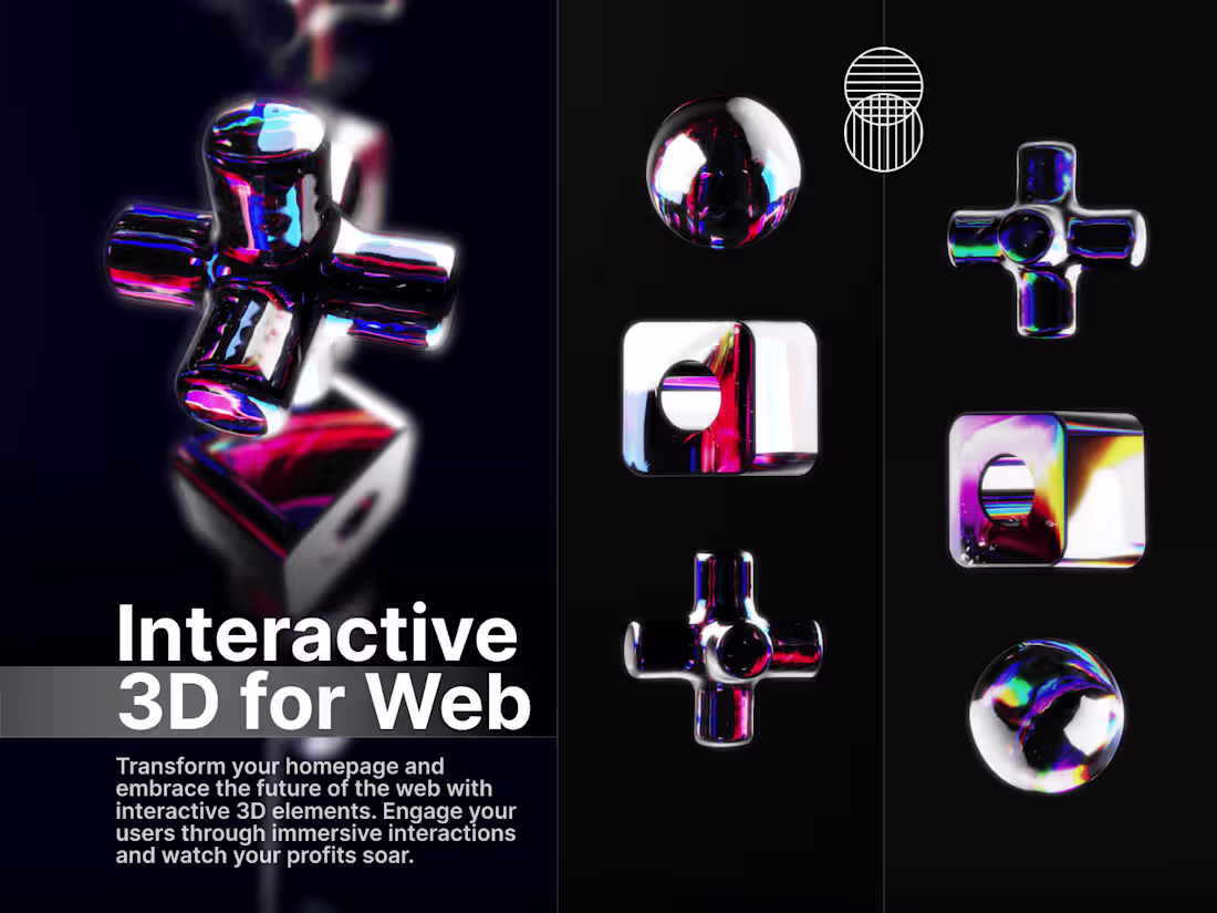 Cover image for 3D Interactive design for web - landing pages