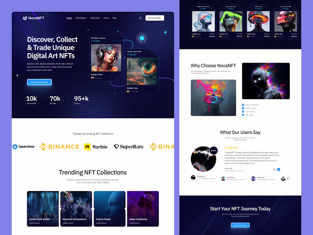 Cover image for NFT Marketplace Landing Page UI