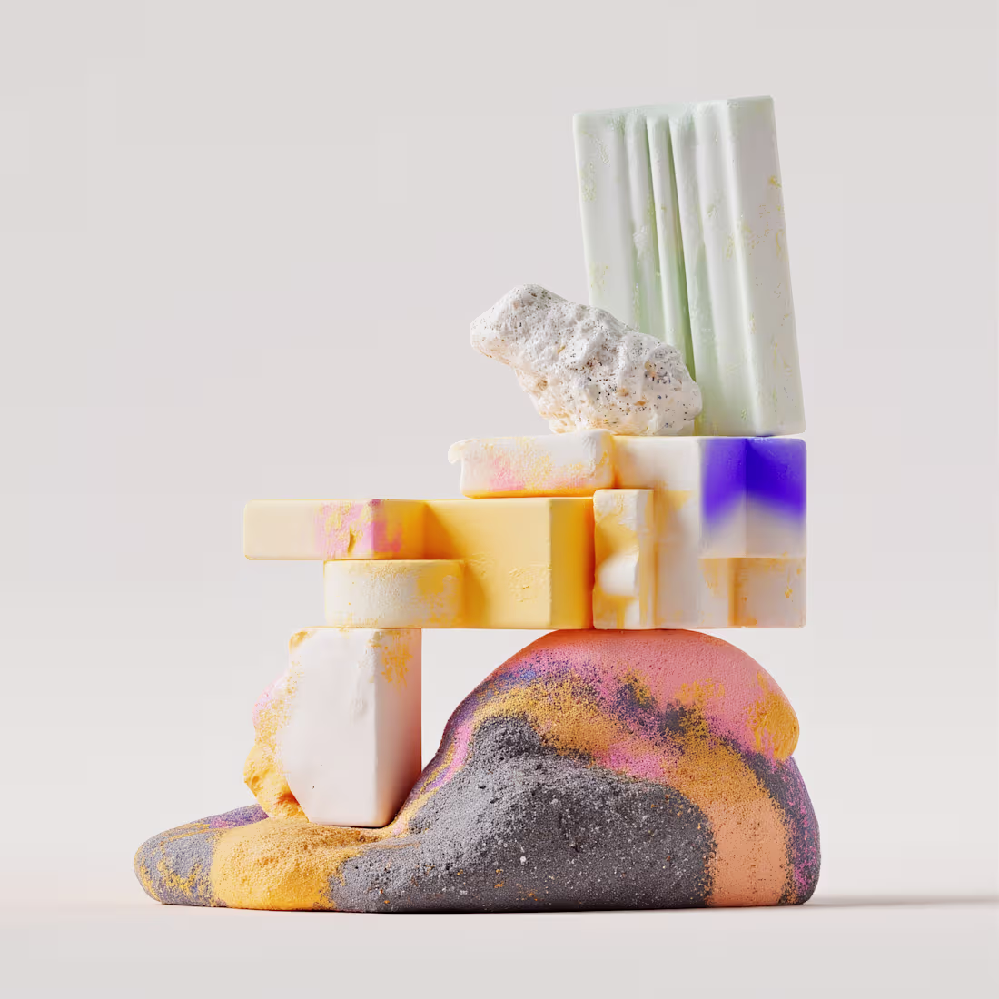 Cover image for Blocks of soap mixed with
