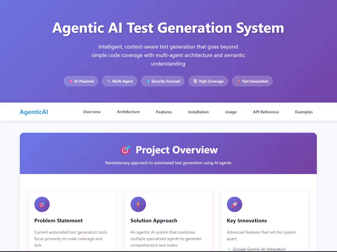 Cover image for AI-Driven Automated Test Generation System