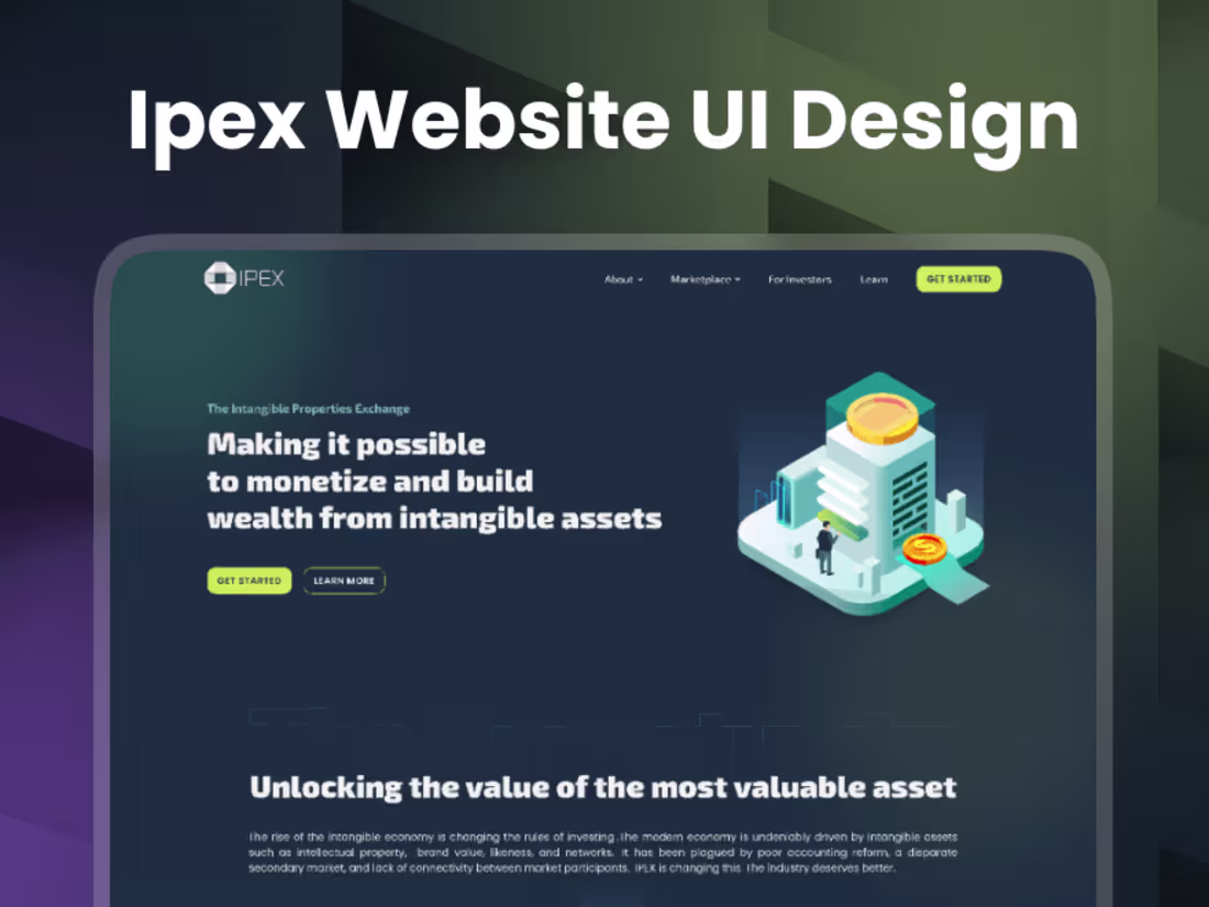 Cover image for Ipex Website UI Design