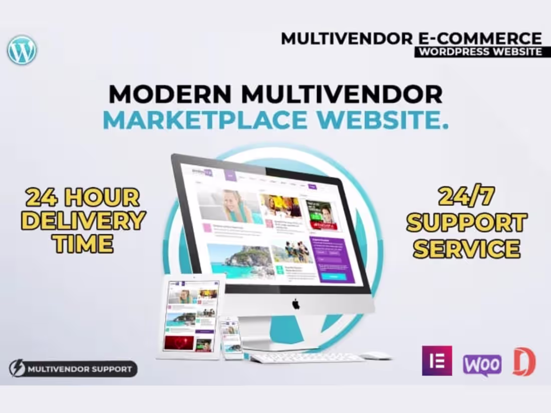 Cover image for I will develop multi vendor website or WordPress ecommerce store
