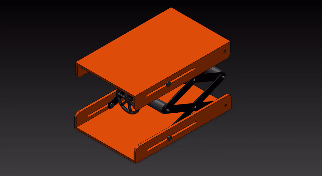 Cover image for 3D Model Of A Scissors Lift Mechanism | SolidWorks