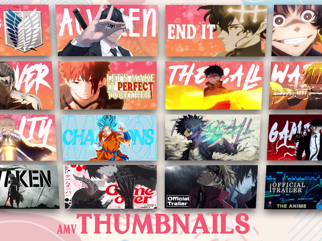 Cover image for YouTube Thumbnails for AMV channel