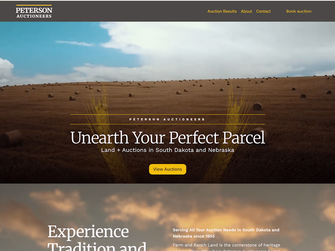 Cover image for Peterson Auctioneers - Specializing in Farm Equipment and Land …