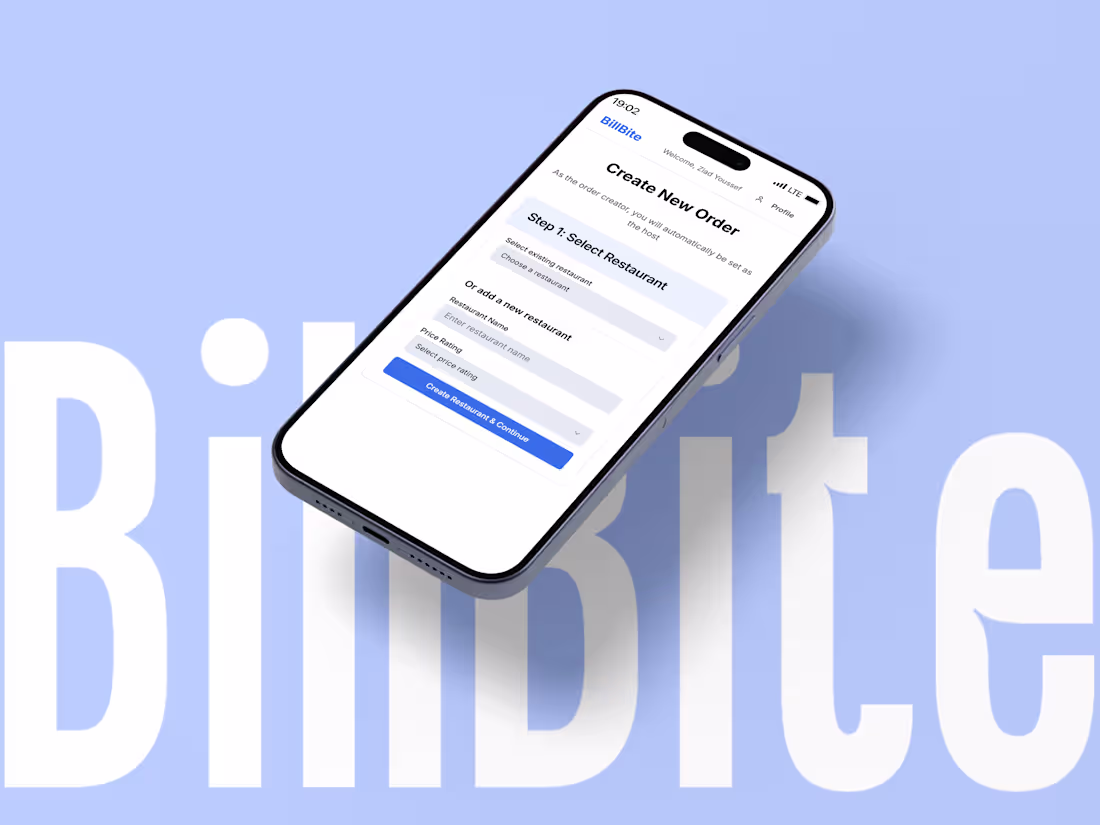Cover image for BillBite: Streamlining Group Meal Orders