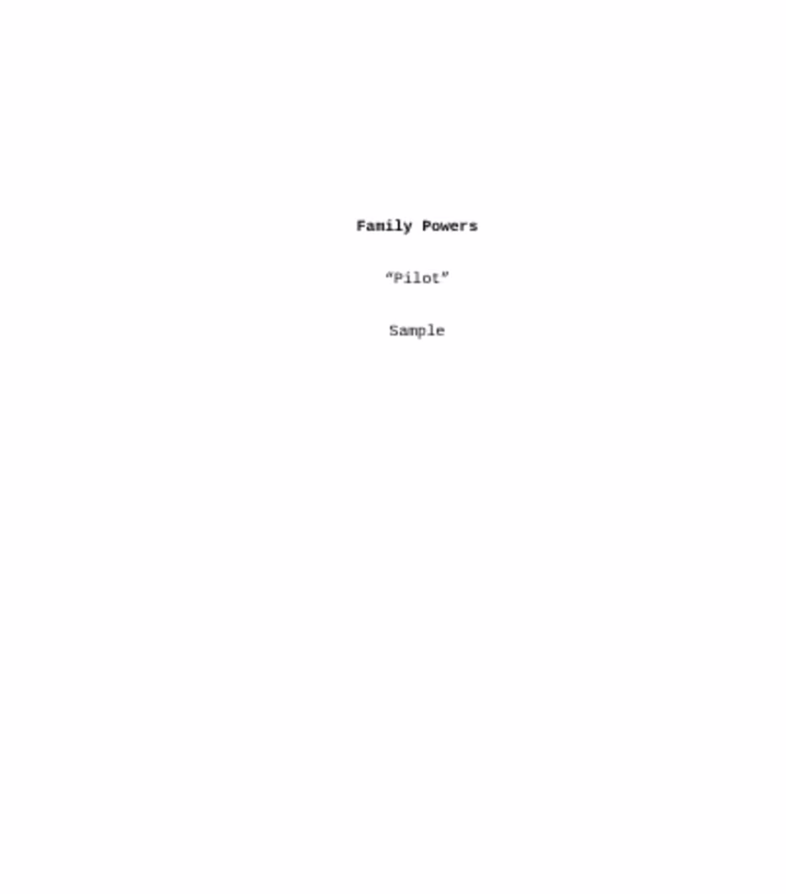 Cover image for Family Powers Sample
