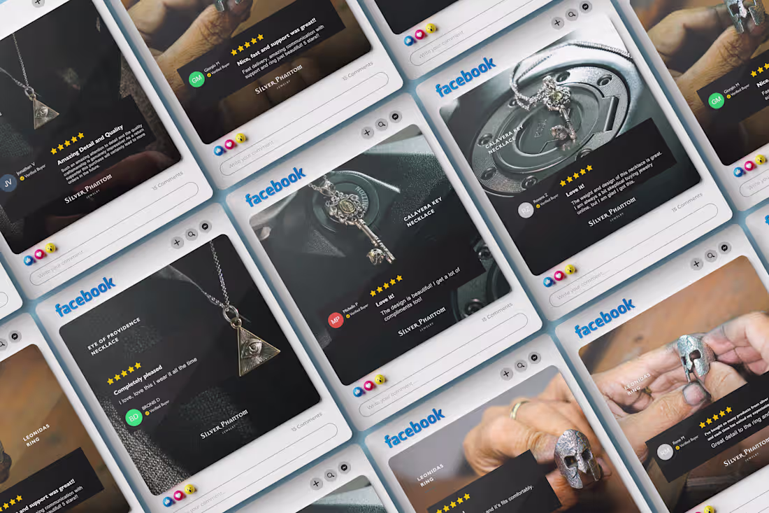 Cover image for Silver Phantom Jewelry | Social Proof Design | 2023