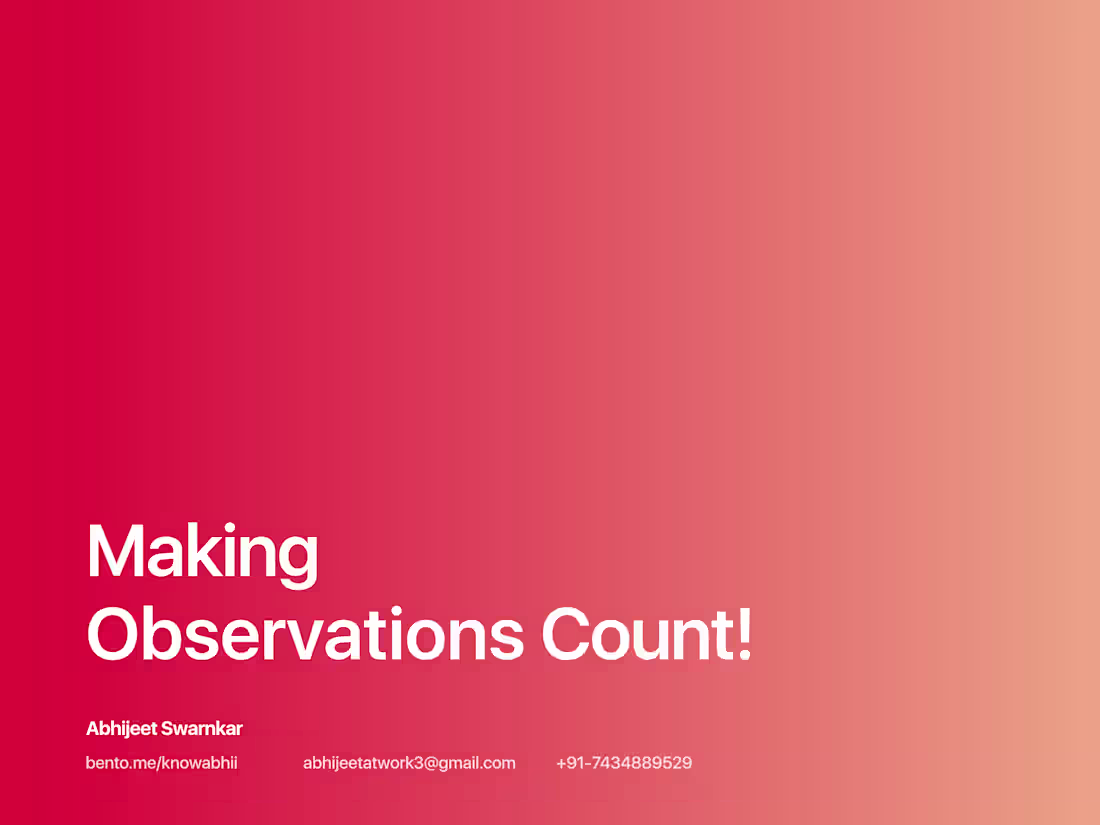 Cover image for Portfolio - Adding Creativity to Observations