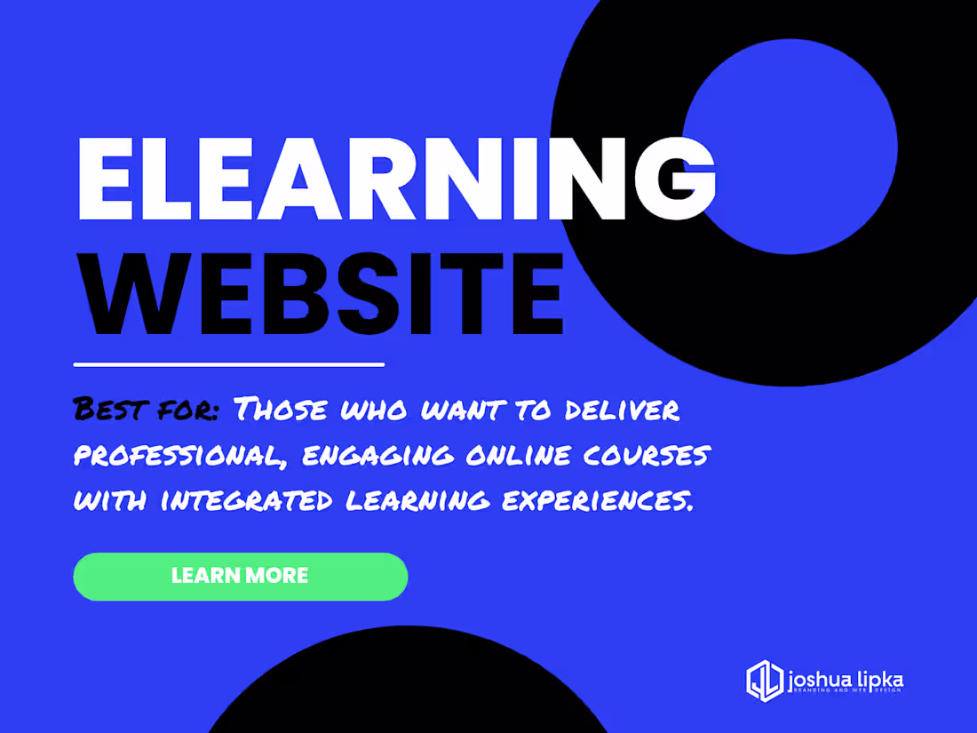 Cover image for eLearning Website Design (Kajabi, Thinkific, or Squarespace)