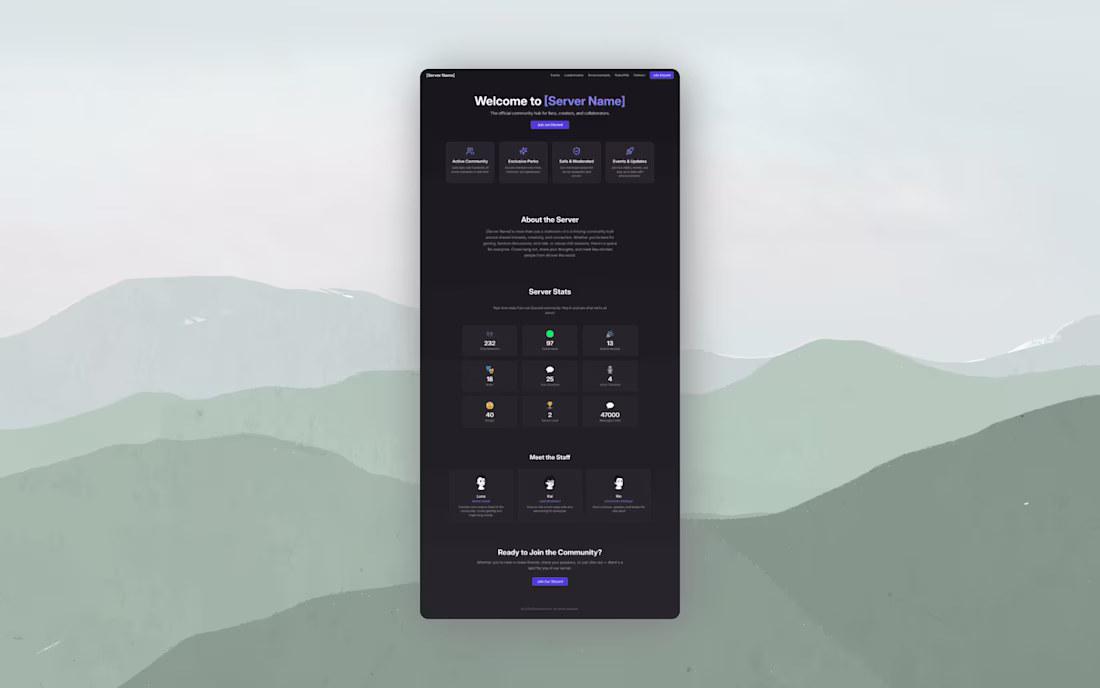 Cover image for Discord Community Website