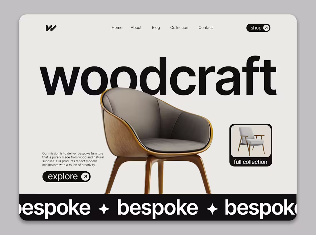 Cover image for Woodcraft - Furniture Website Design