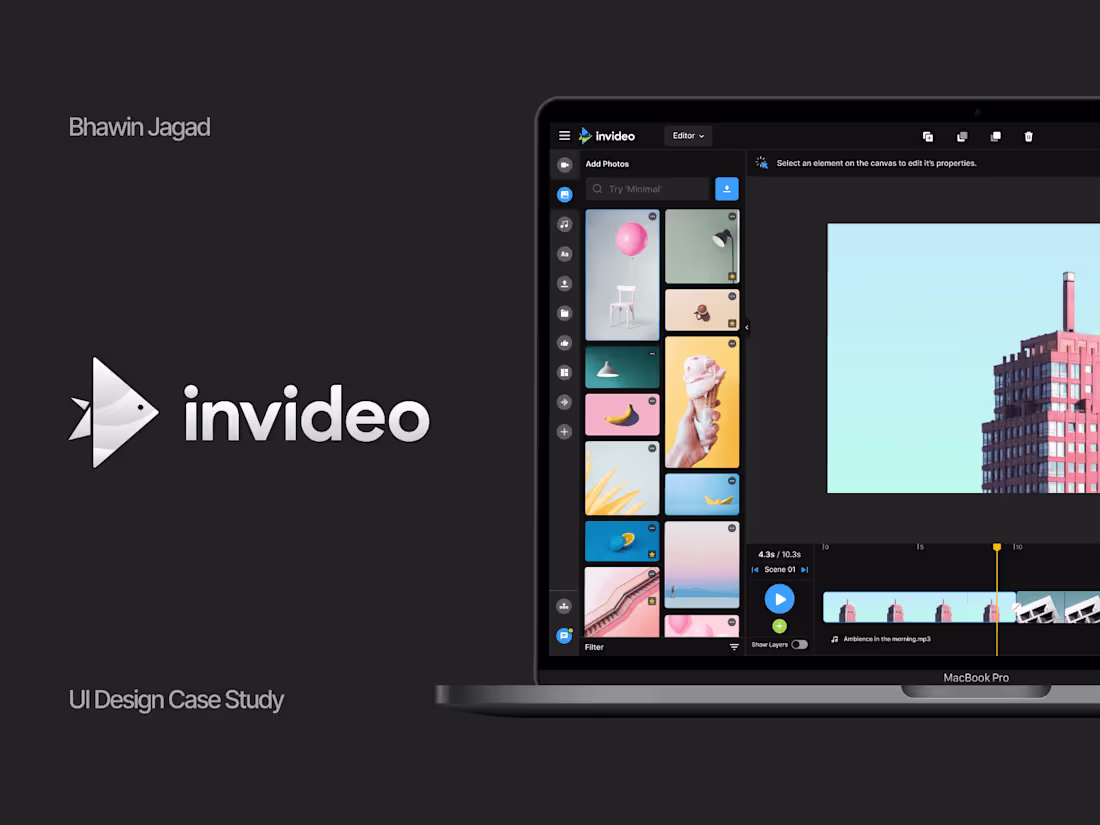 Cover image for Invideo - Designing an online video editor for large audience