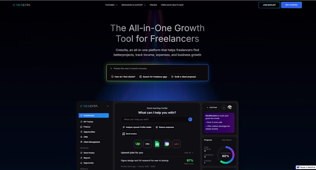 Cover image for Webflow Crescita Gamified Experience and Redesign Project