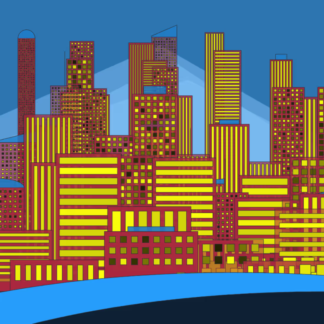 Cover image for Metropolis City p5.js | Creative Coding | JavaScript CodeArt...