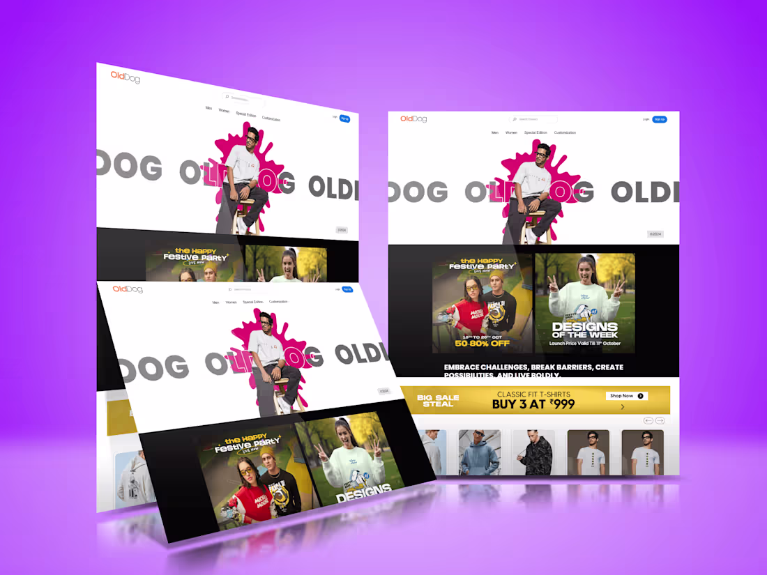 Cover image for OldDog - Online clothing store