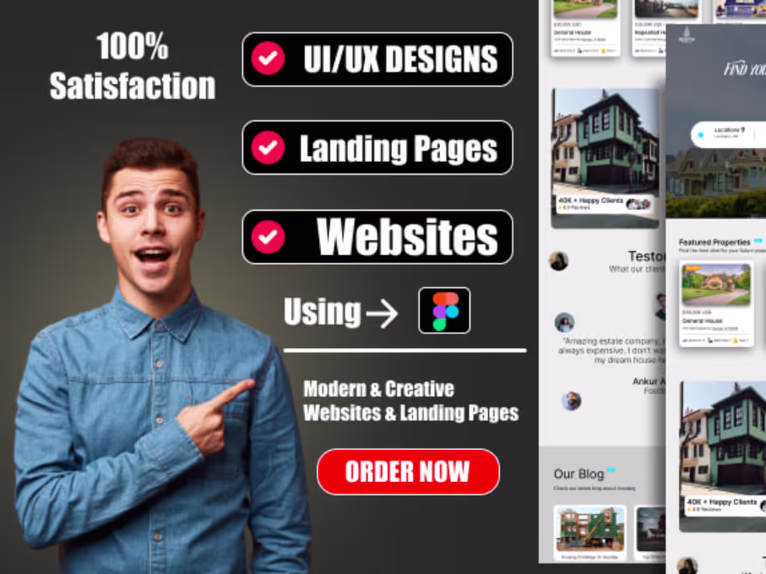 Cover image for I will create a modern and creative landing page in figma