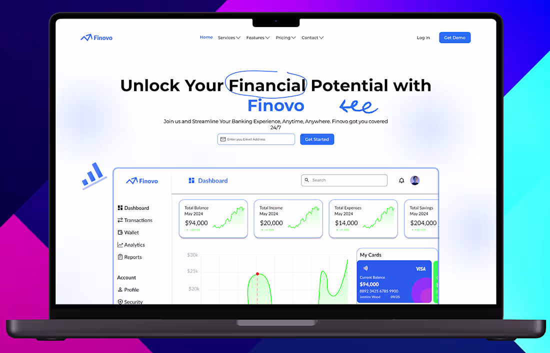 Cover image for Saas Dashboard landing page :: Behance