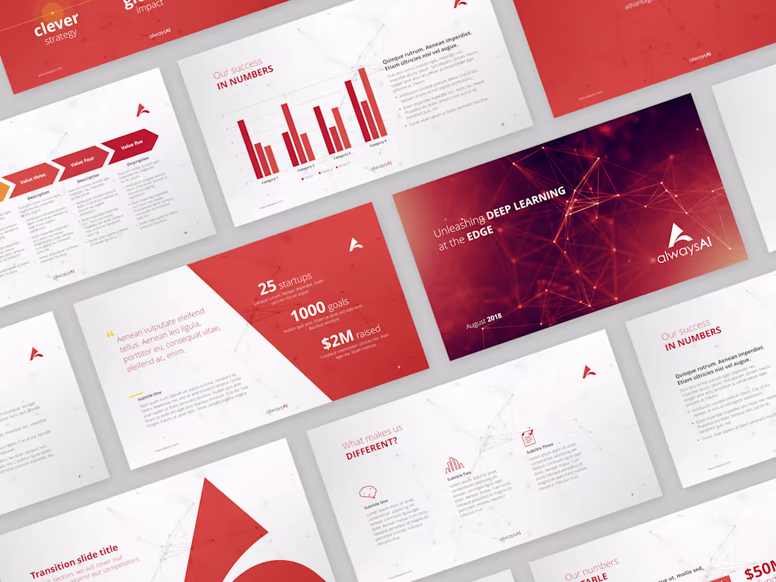 Cover image for PowerPoint presentation for an AI startup