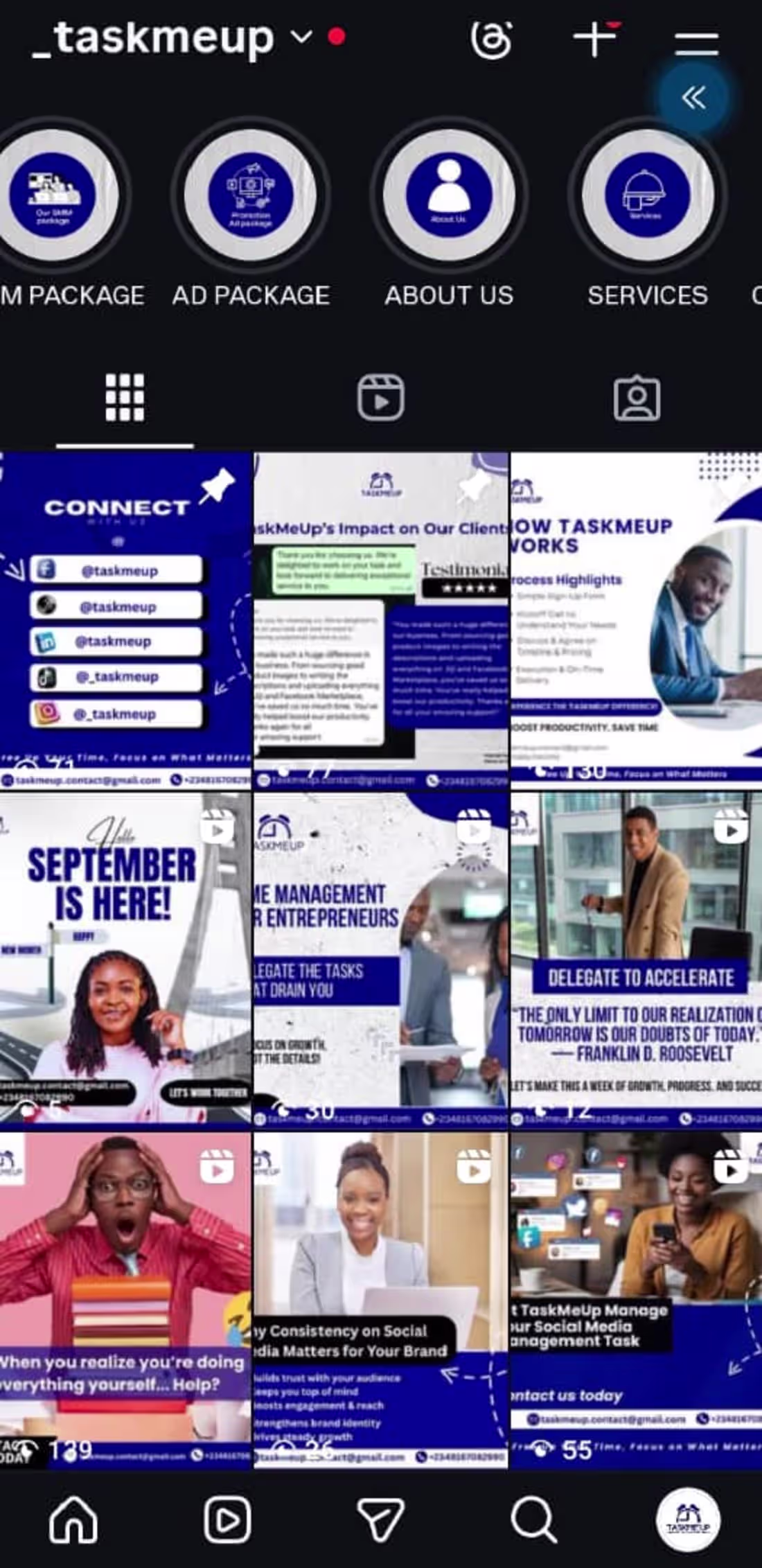 Cover image for TaskMeUp
Role: Social Media Manager
Industry: Professional