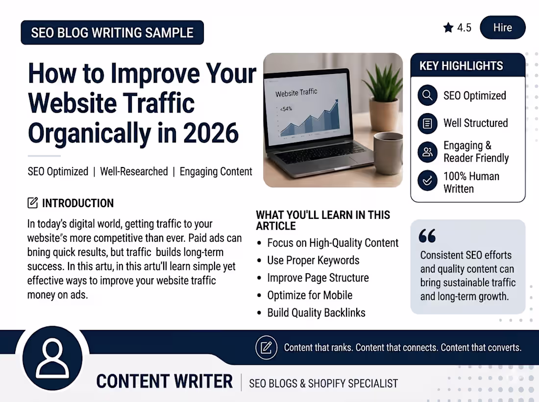 Cover image for SEO blog writing sample showcasing