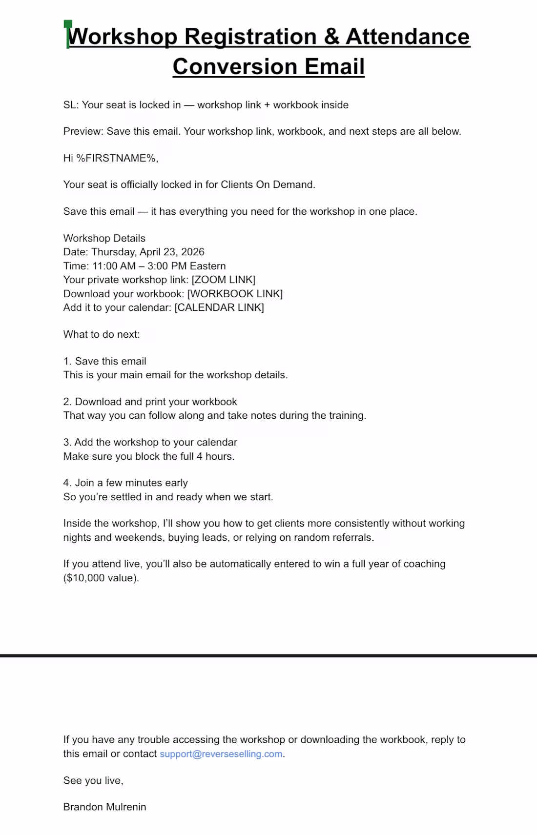 Cover image for This email was created as