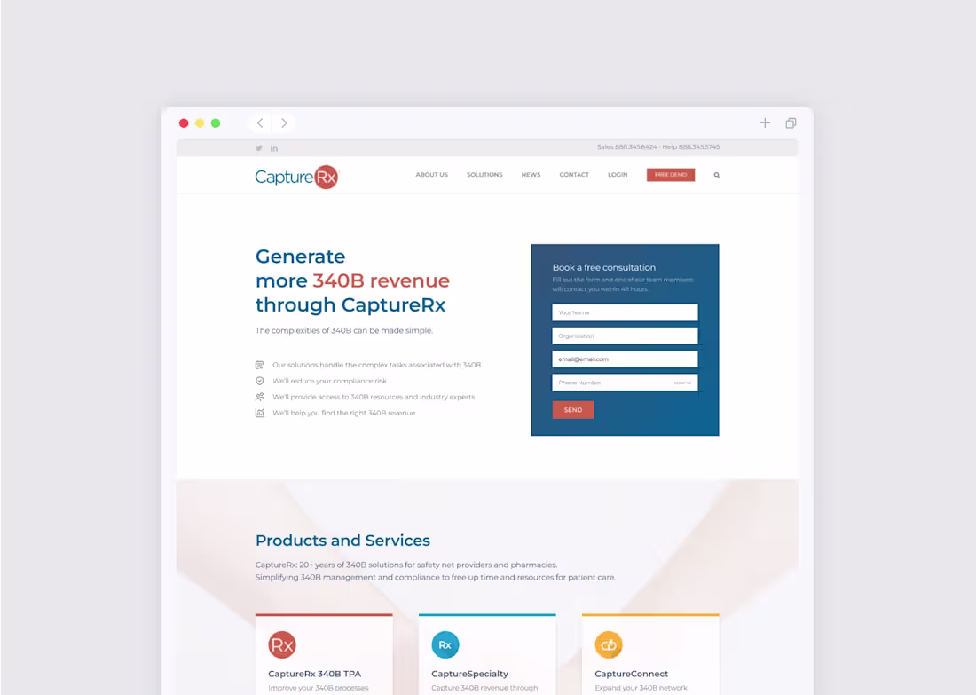 Cover image for CaptureRx: Landing Page Transformation