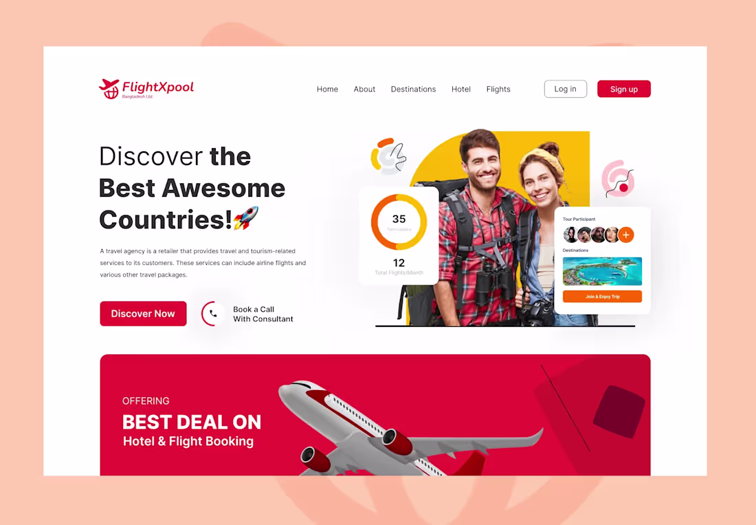 Cover image for FlightXpool - Travel Agency Website