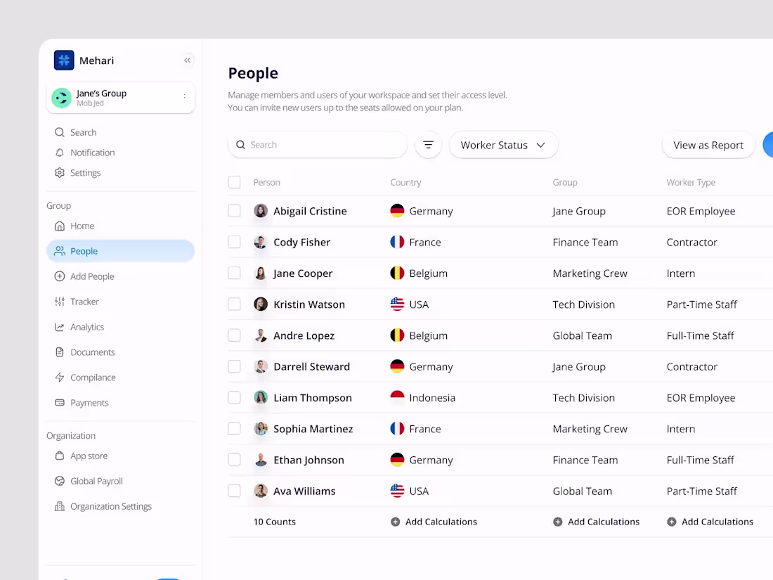 Cover image for Mehari: Employee Management - HR ⏐ Dashboard