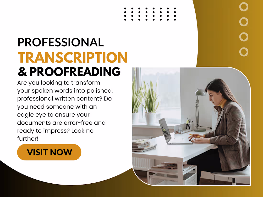 Cover image for   Professional Transcription & Proofreading Services