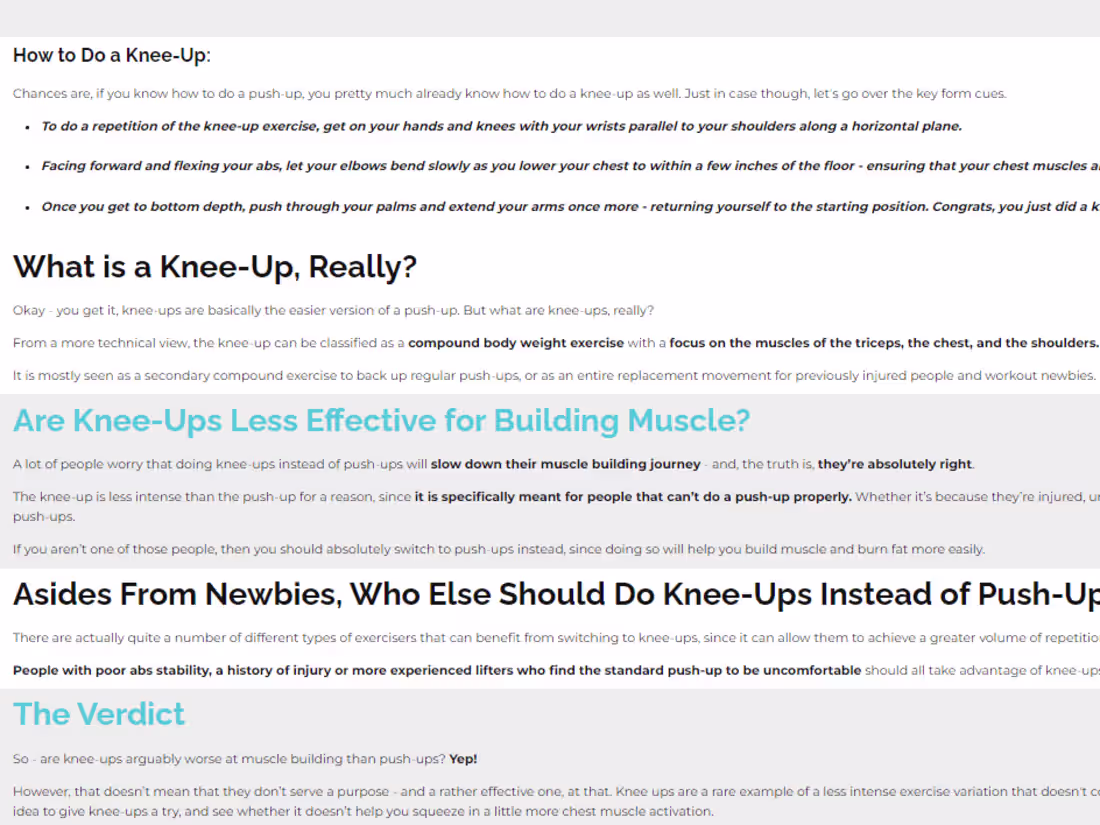 Cover image for Content Writing: When To Do Knee-Ups Instead of Push-Ups