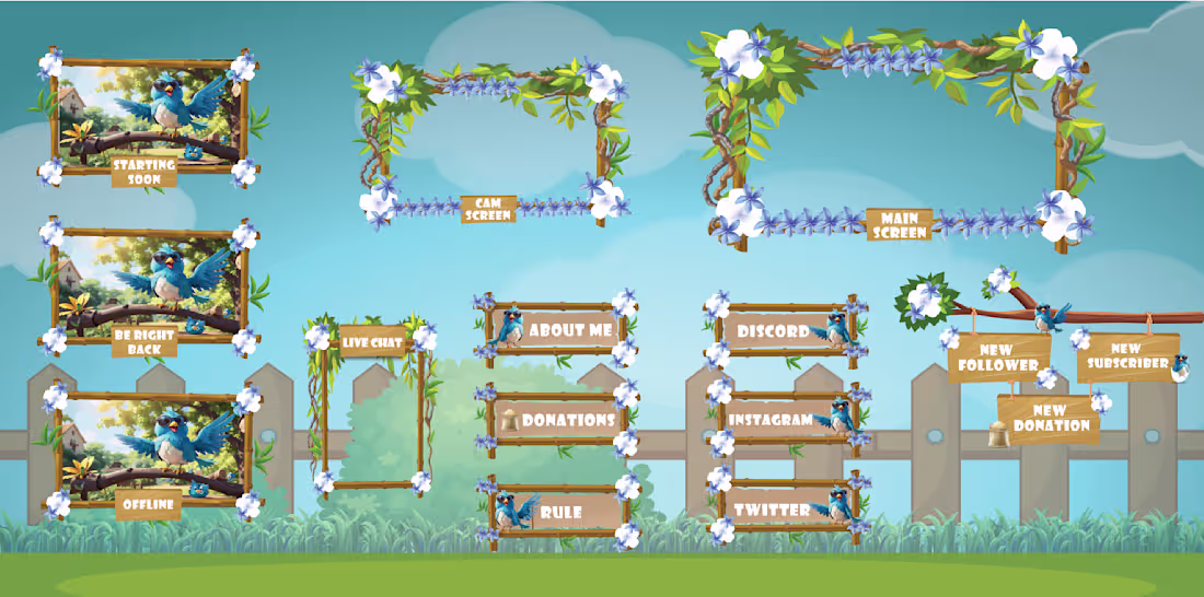 Cover image for A sleek and cohesive Twitch panel set designed for streamers...