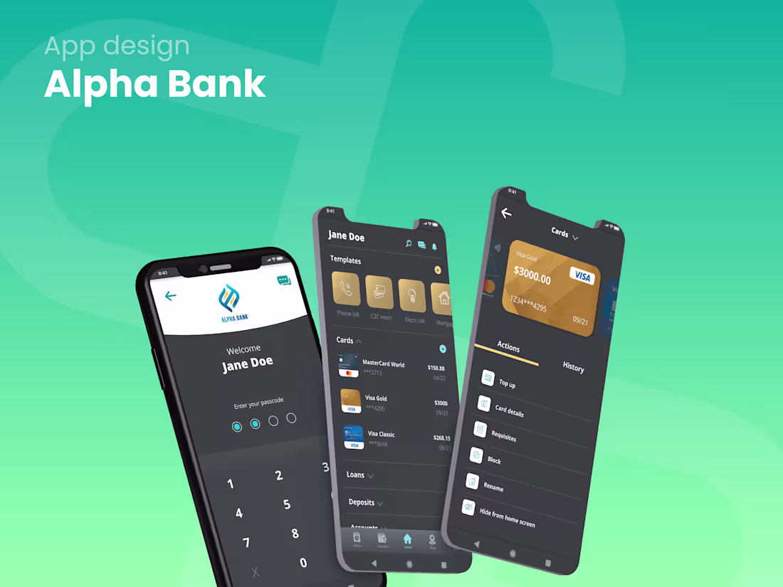 Cover image for Alpha bank mobile app design