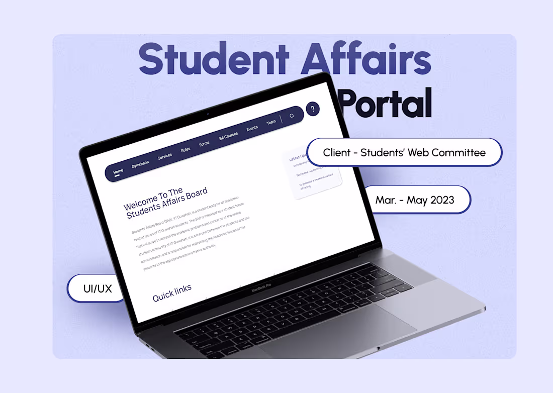 Cover image for Students' Affairs Portal, IIT Guwahati