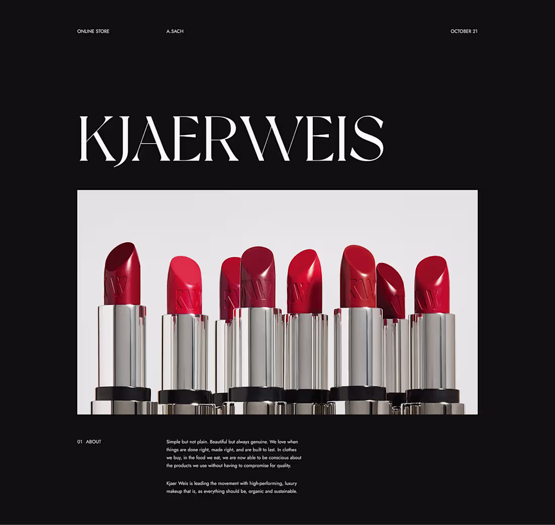 Cover image for Kjaer Weis — redesign website on Behance